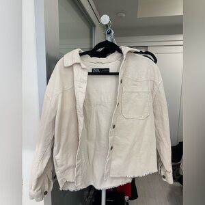 Zara Off-White Corduroy Jacket - S